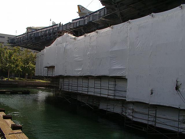 Starboard Sponson Deck-Aft being restored