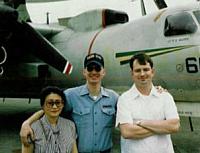 Bernie, YN2 Abbott & my japanese girlfriend at NAF Atsugi Friendship Festival Airshow in July 1988