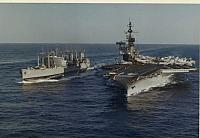 "U.S.S. Midway CV-41 unrep - circa 1982 - courtesy of Bob Kampel