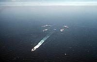 Ships of Battle Force Zulu underway at the conclusion of Operation Desert Storm - 2 March 1991