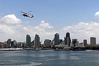 (Sept. 29, 2007) - A U.S. Coast Guard HH-60 Jayhawk flies over San Diego during the city's annual Sea and Air Parade. The annual